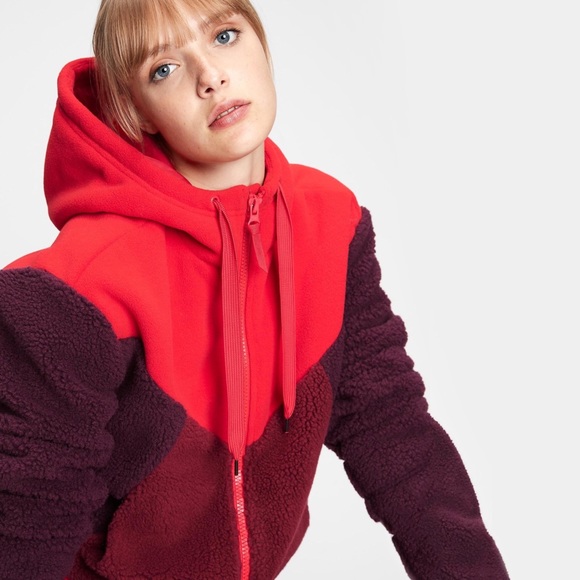 gap fit  sherpa fleece hooded jacket m tall - Picture 2 of 16